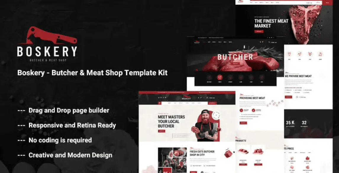 Boskery – Butcher and Meat Shop Template Kit