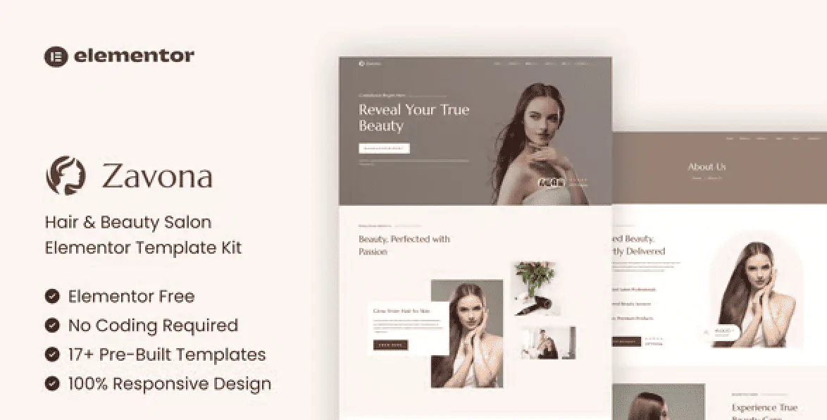 Zavona – Hair and Beauty Salon Elementor Template Kit