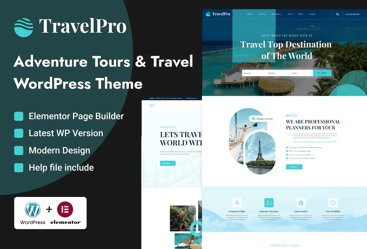 TravelPro – Tours and Travel Agency WordPress Theme