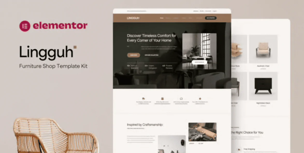 Lingguh – Furniture Ecommerce Elementor Template Kit