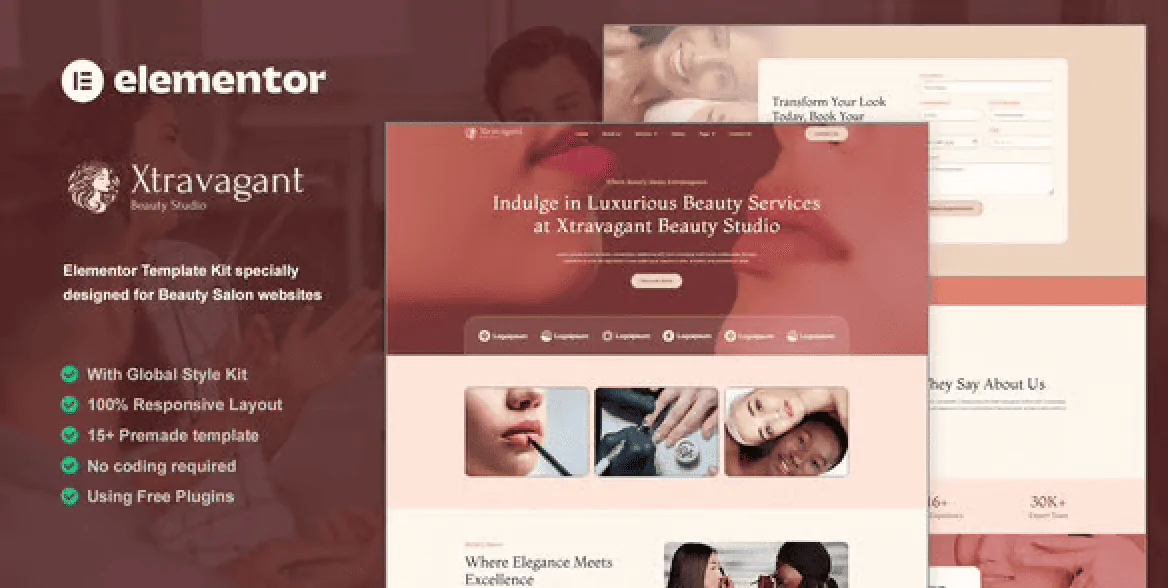 Xtravagant – Beauty Salon Elementor Template Kit